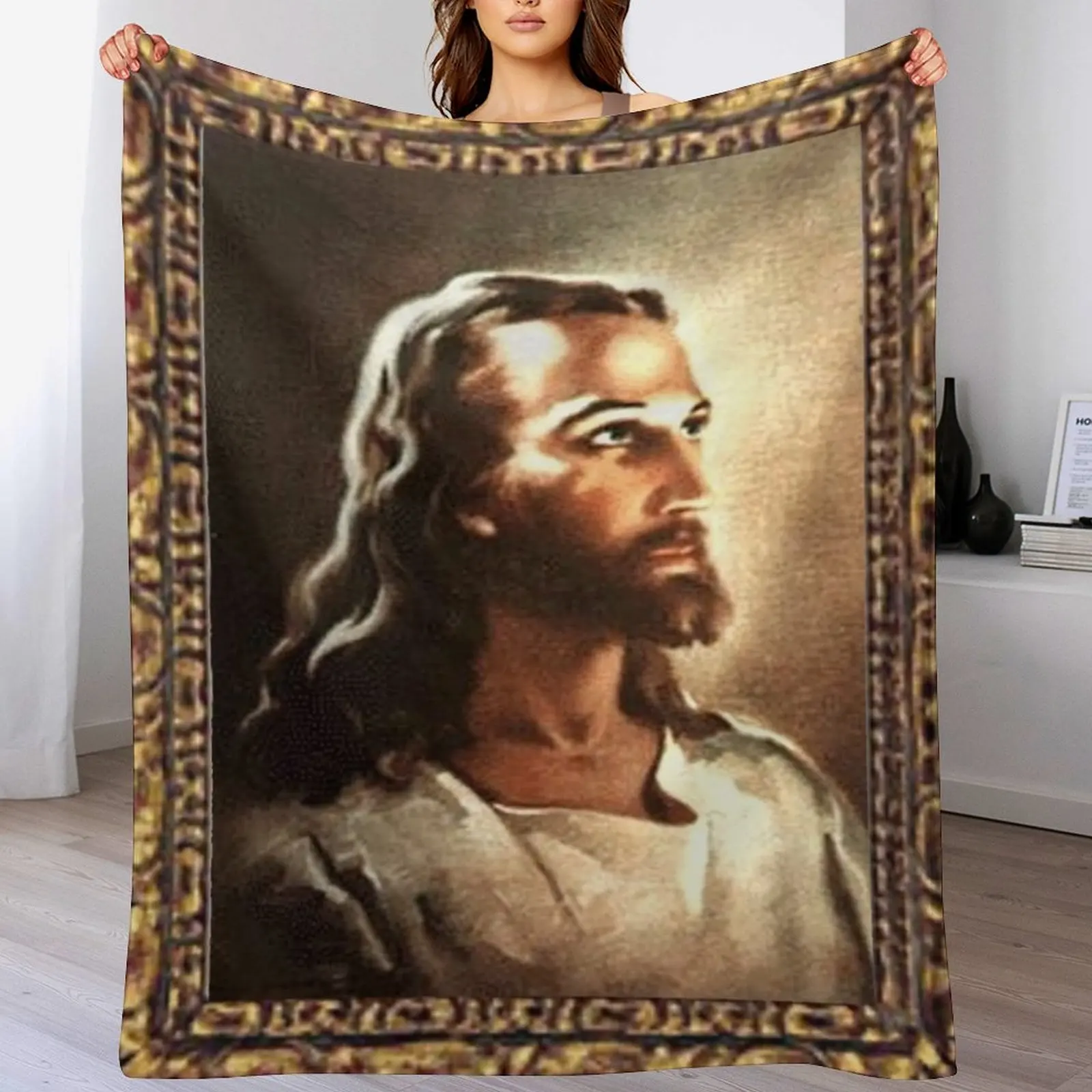 WARNER SALLMAN'S JESUS FRAMED плед