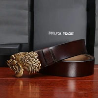new mens belts luxury tiger head alloy buckle mens belt retro split leather belt male casual decoration wild pants waistband