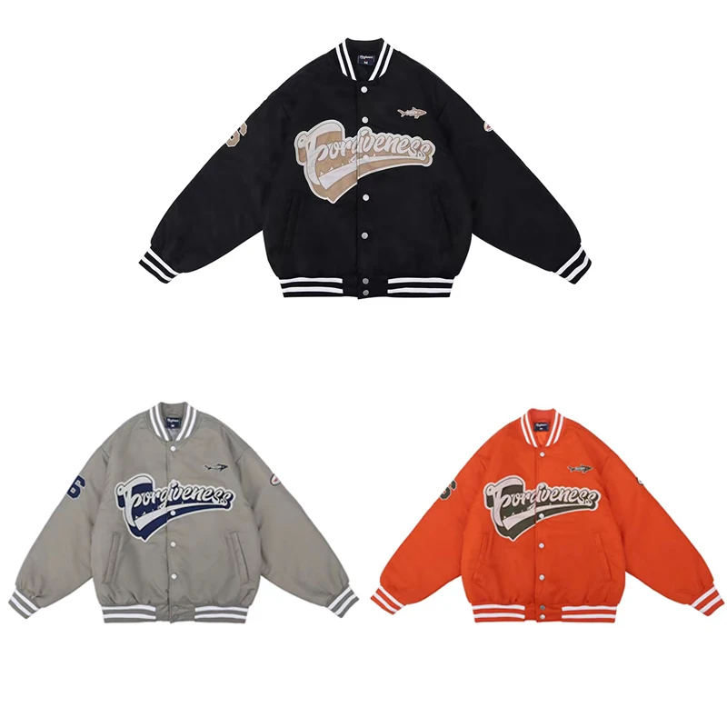 

High Quality Stand Collar Monogrammed Embroidered Baseball Jersey Cotton JacketMen and WomenThe Same KindTheJacket