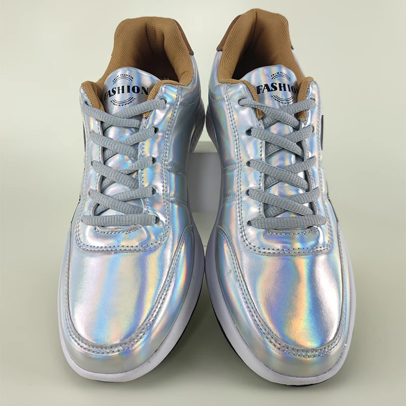 Men's Outdoor Sneakers MD Elastic Soles Lace-up Walking Shoes Reflective Breathable Vulcanized Men Casual Shoes