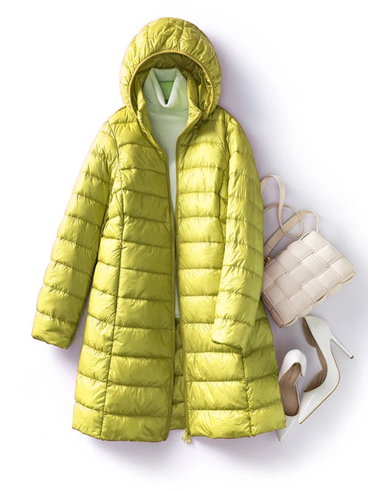 Женский ульсветильник пуховик тонкая теплая куртка на белом утином пуху со