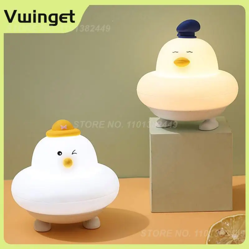 

Cute Lamp Bedside Light Clapping Light Usb Charge For Children Kids Gift Silicone Night Light Gifts Decor Bedroom Chicken Shape
