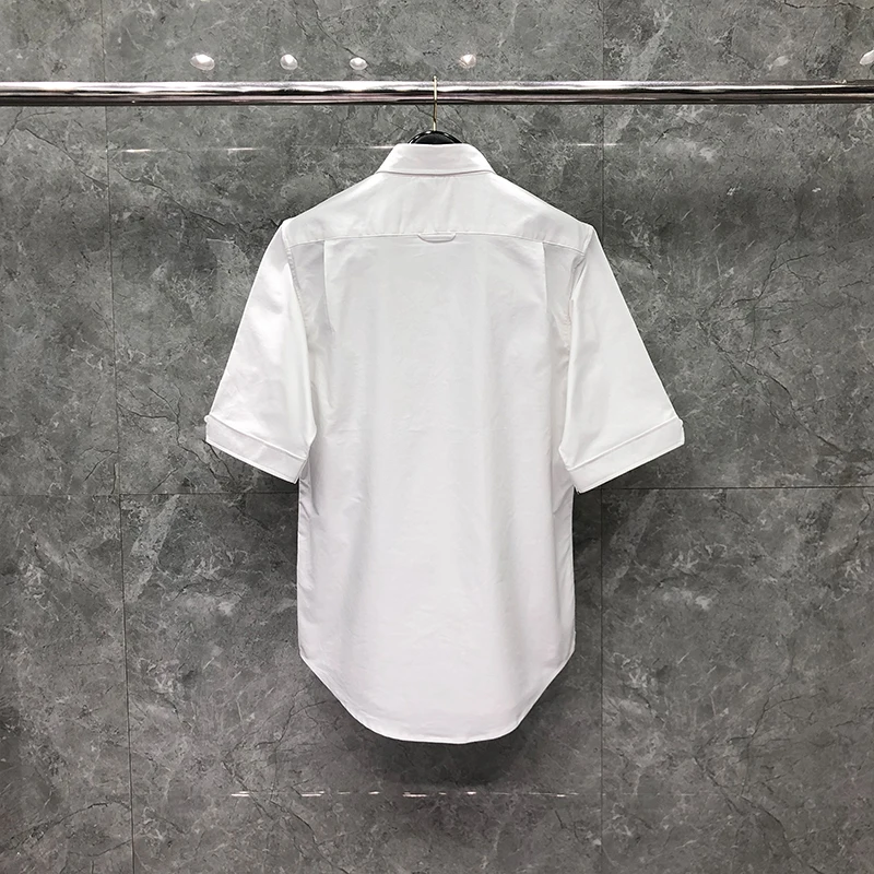 TB THOM Men's Short Sleeve Dress Shirt Solid Slim Fit Casual Business Formal Button Up Shirts with Pocket Classic Men’s Shirt