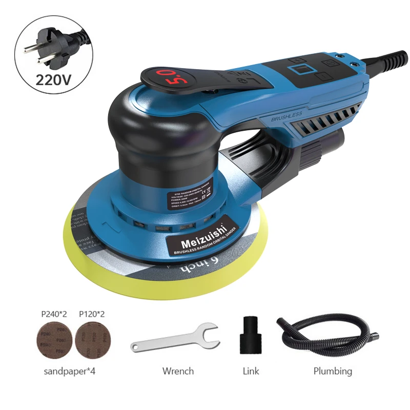 

Новая орбитальная шлифовальная машина, бесщеточный автомобильный полировщик с переменной скоростью ​ ​ Полировщик DA 6 дюймов 5 мм орбитальный полировщик двойного действия для автомобиля