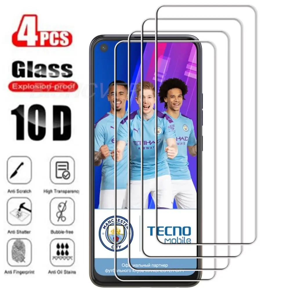 

4 шт. закаленное стекло для Tecno Camon 12 Air 6,55 "2019 Camon12 12Air CC6, защита экрана, защитная стеклянная пленка 9H