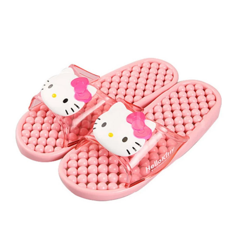 

Kawaii Hello Kitty Bathroom Slippers Cute Cartoon Leaking Non-Slip Massage Slippers