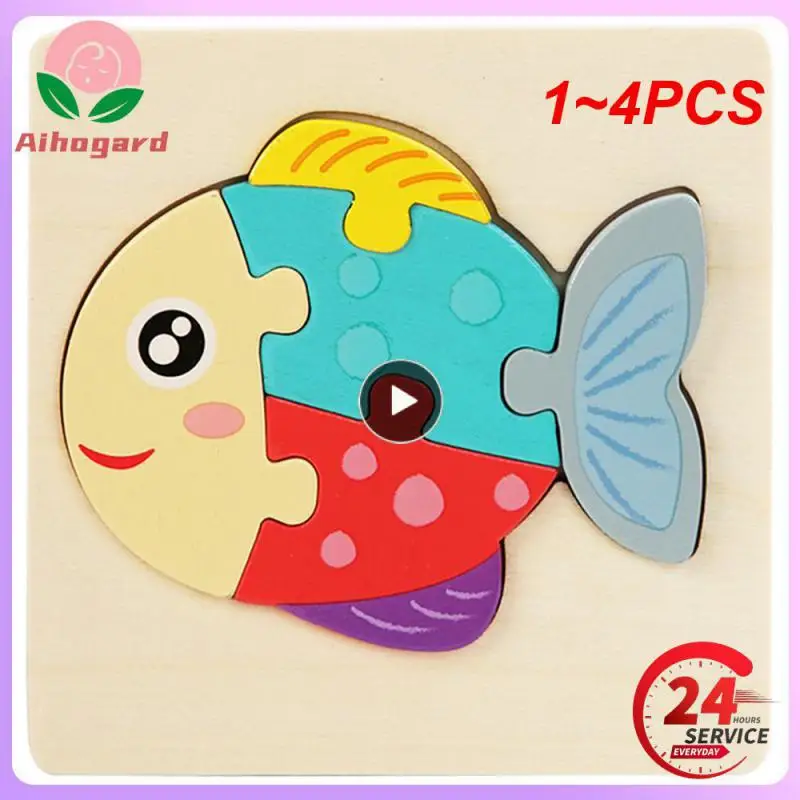 

Деревянный пазл-игрушка с животными, 1-4 шт.