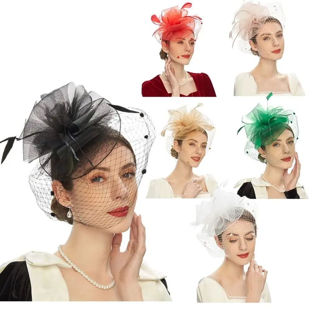 

Сетчатый цветочный коктейльный головной убор для невесты заколка для волос Вуалетка головной убор