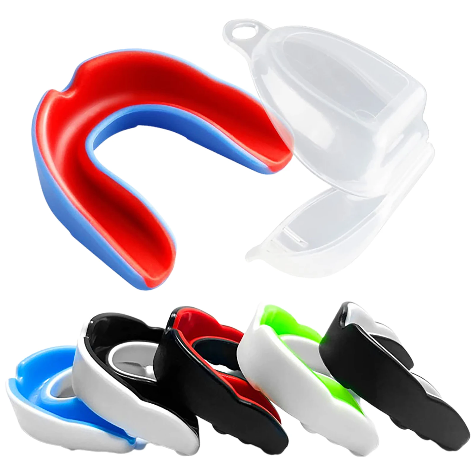 

5 Pieces Sports Mouth Guard For Kids Adults And Junior Mouth Guard With Case Youth Mouthguard For Basketball Karate Flag