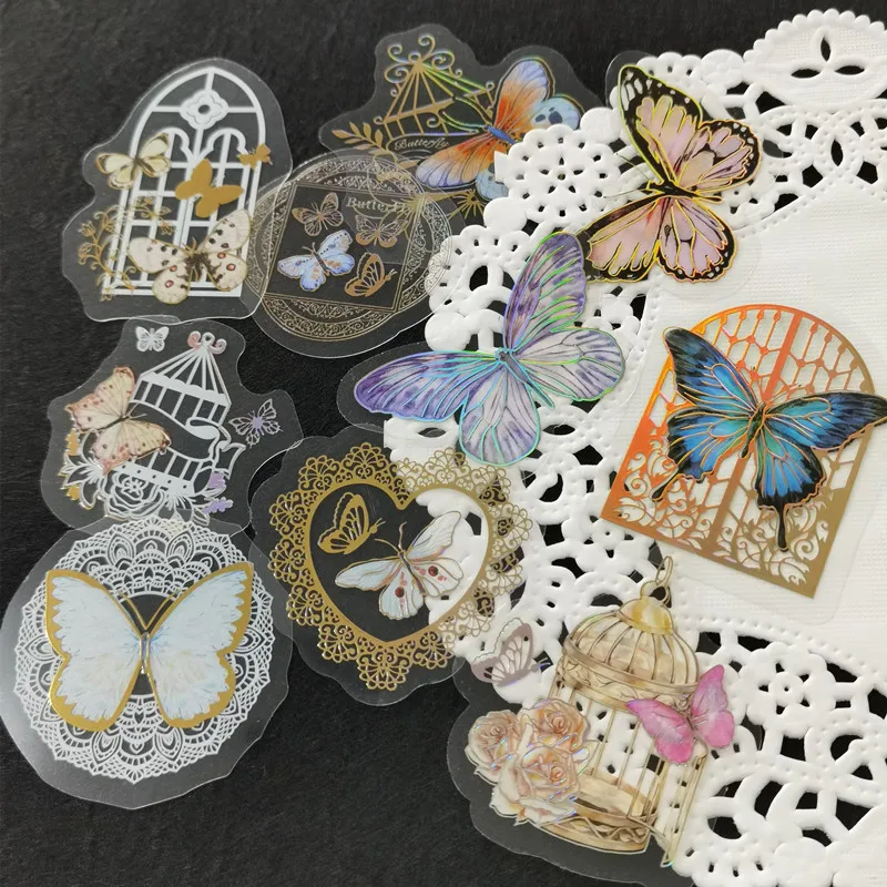 

20 шт., белые чернила, кружевная наклейка в виде бабочки с ПЭТ, винтажная дверная наклейка, декоративная этикетка, альбом для скрапбукинга, милые переводки для журналов