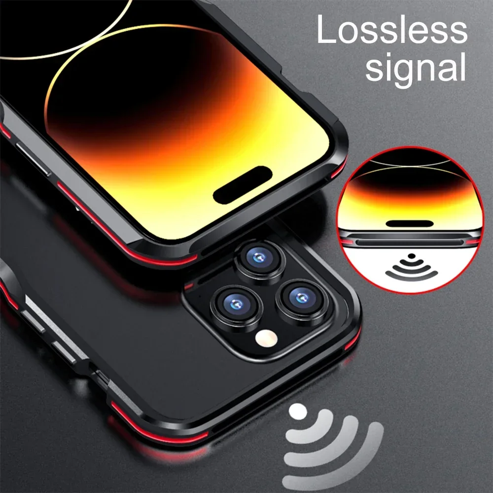 LUPHIE металлическая рамка для iphone 15 14 Pro Max бампер Plus 13 12 11 SE чехол авиационный