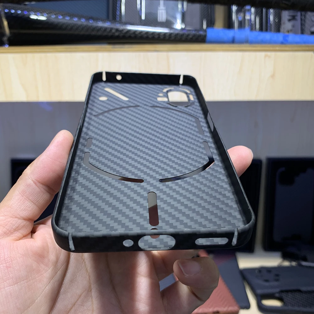 Ceny QADIR Na Nic Phone1 Case Anty-upadek Czystego Włókna Węglowego Włókno Aramidowe Ultra Cienki Biznes Nic Phone1 Telefon Okładka