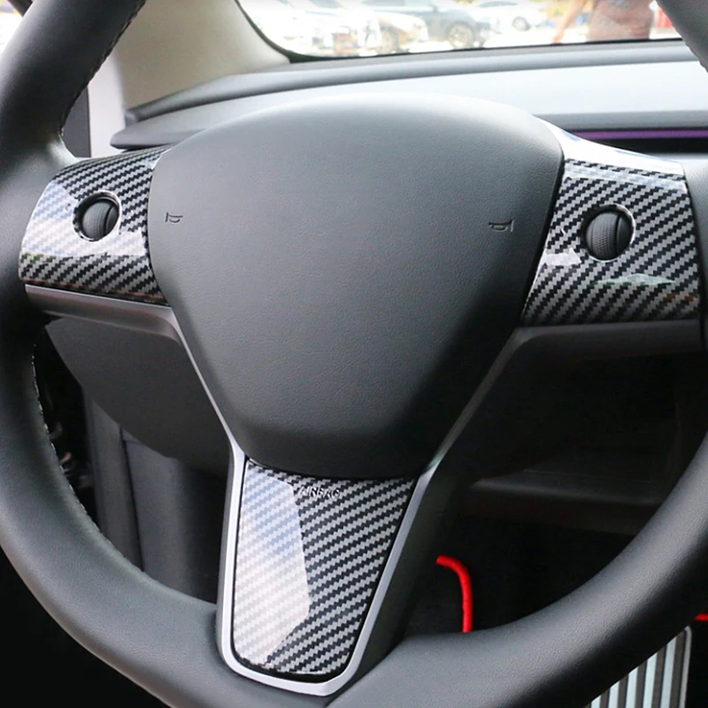 

For Tesla Model 3 Model Y 2017- 2020 2021 2022 2023 2024 Car Steering Wheel Button Cover U Type Sticker Accessories