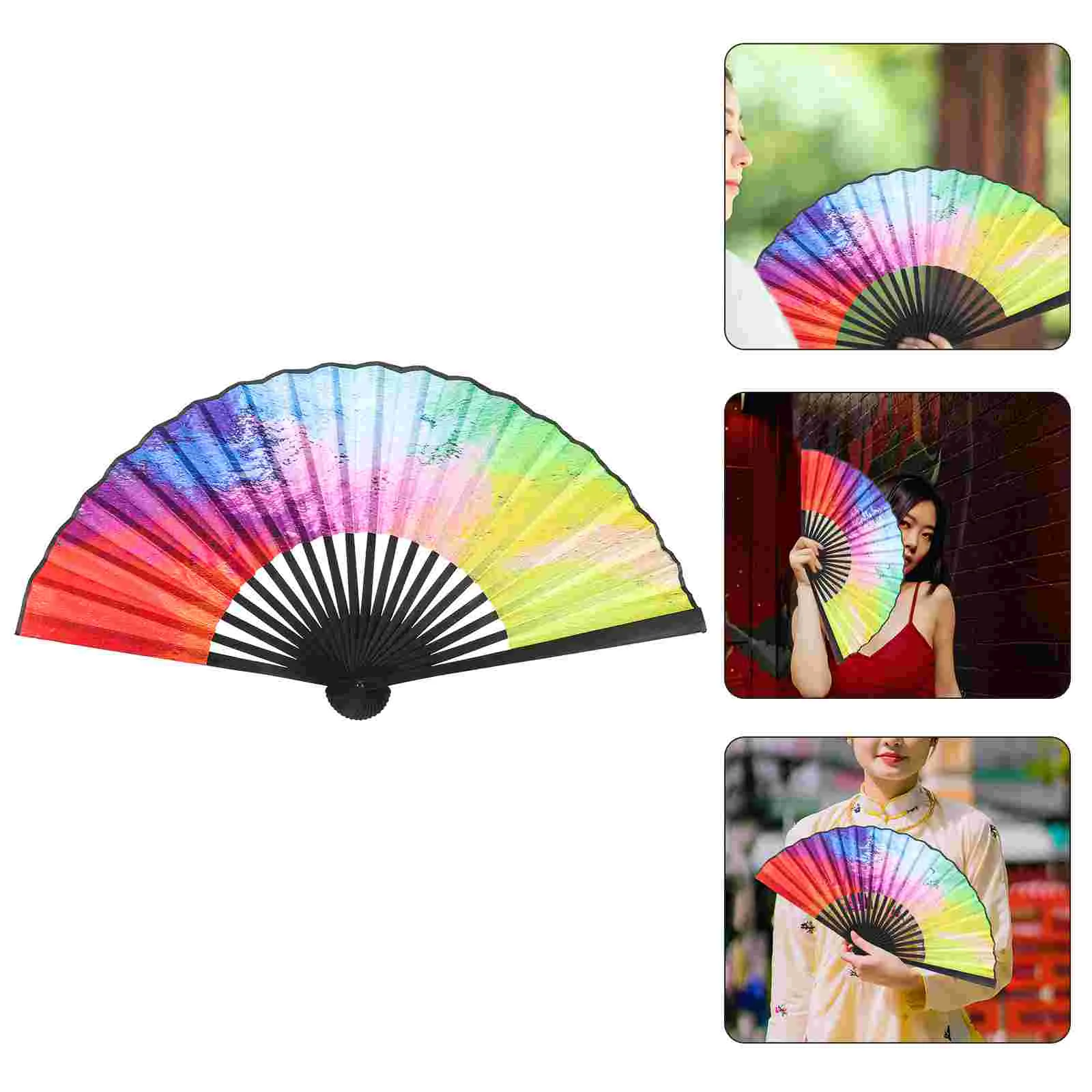 

Dancing Fan Hand Held Performance Folding Color Fans Foldable Creative Chinese Bamboo Handheld