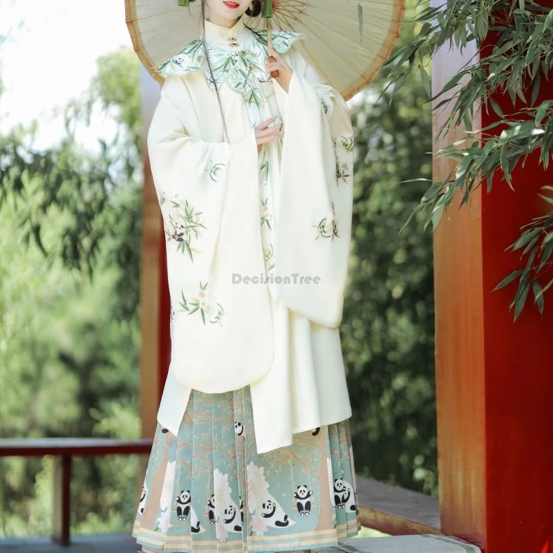 2024 китайская Улучшенная панда элемент династии Мин вышитый стоячий воротник