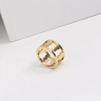 pvd gold finish gourd shape band ring for women stainless steel rings