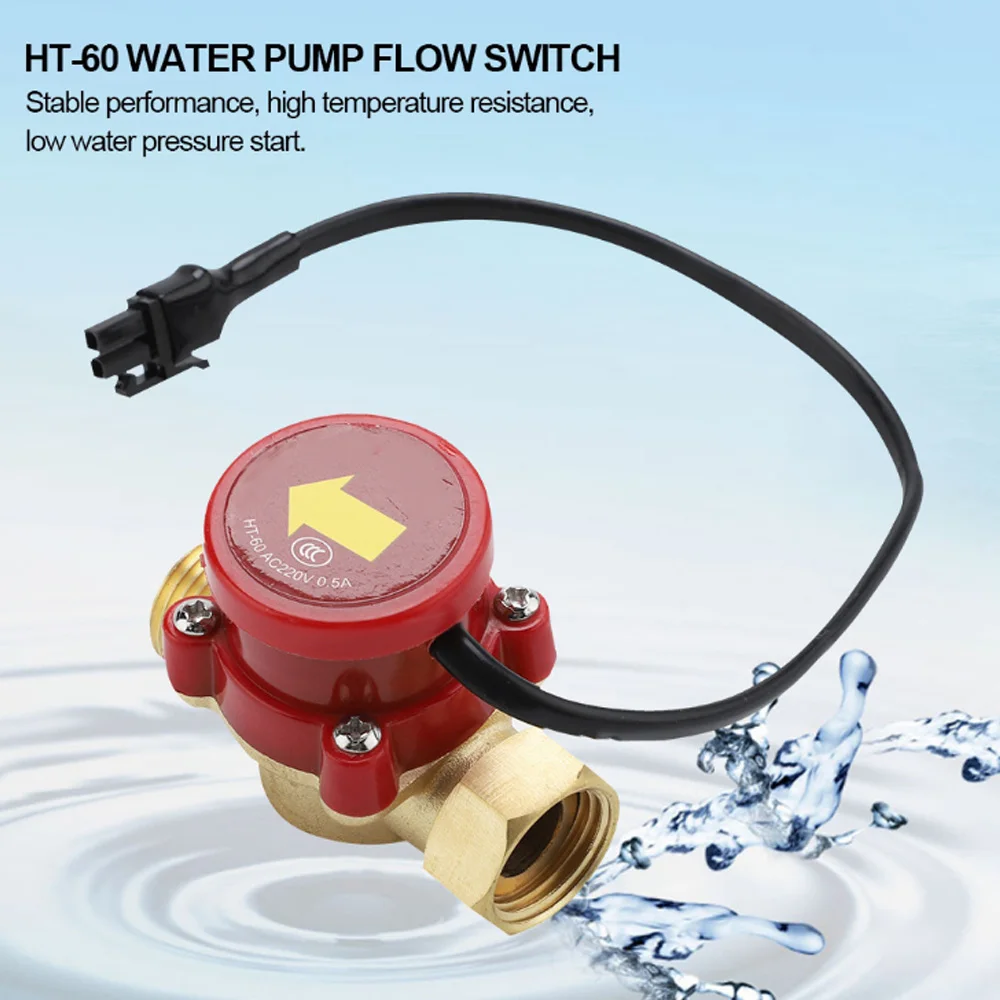 

220V Water Pump Flow Switch Electronic Pressure Automatic Controller G1/2 Connector Circulation Pump Water Flow Sensor Switch
