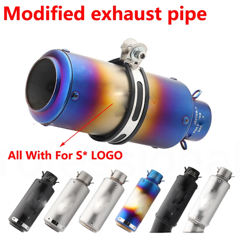

51mm Universal Carbon Fiber Motorcycle Exhaust Pipe Pass-through Exhaust Pipe Racing Motorcycle GP-project Modify Exhaust sc