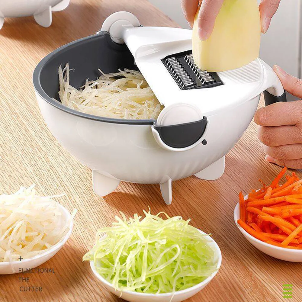 multifunctional vegetable cutter kitchen fruit vegs slicer grater shredder with drain basket slicers 9 in 1 gadgets kitchen tool free global shipping
