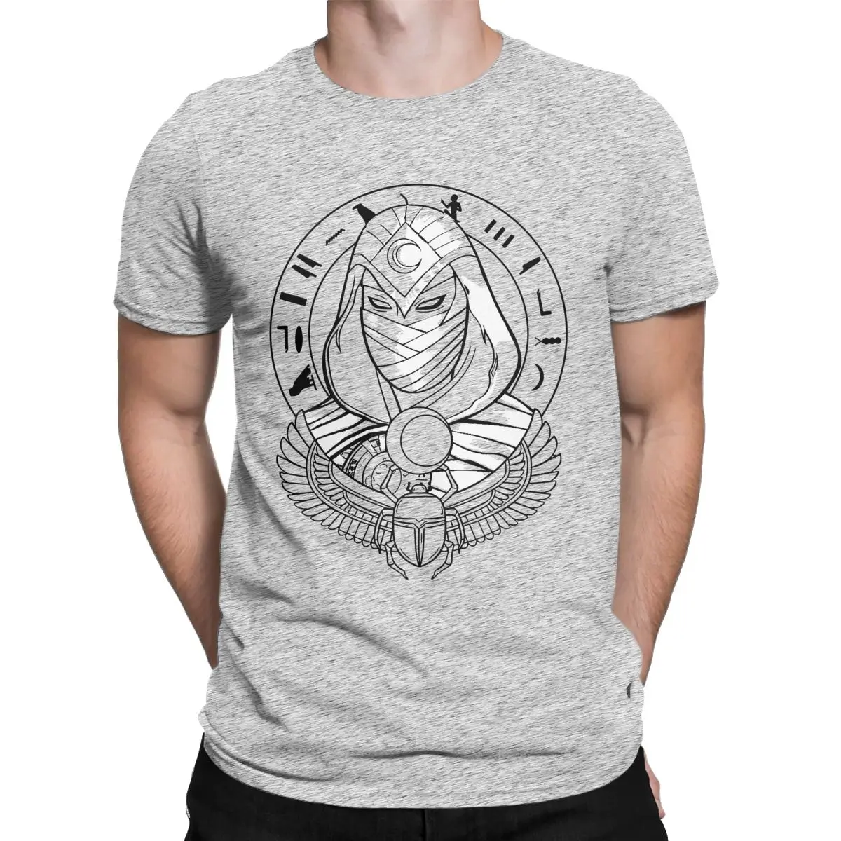 Marvel Moon Knight Simple Scarab T Shirts Men Pure Cotton T-Shirts Crew Neck   Tee Shirt Short Sleeve Clothes Gift Idea