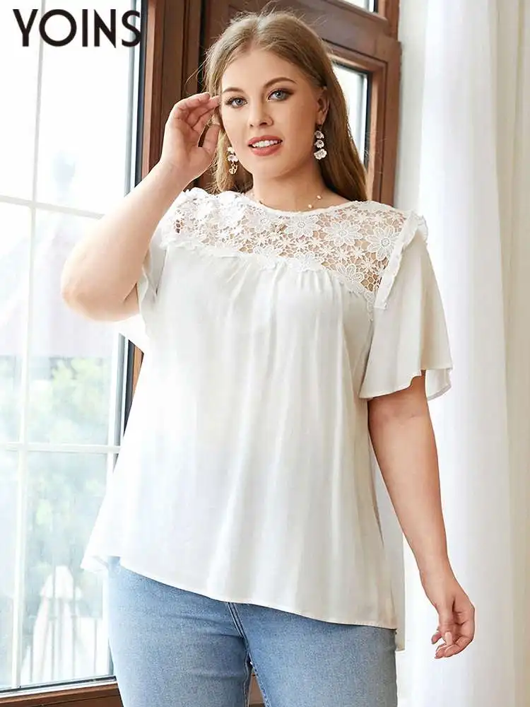 Женская блузка с оборками YOINS