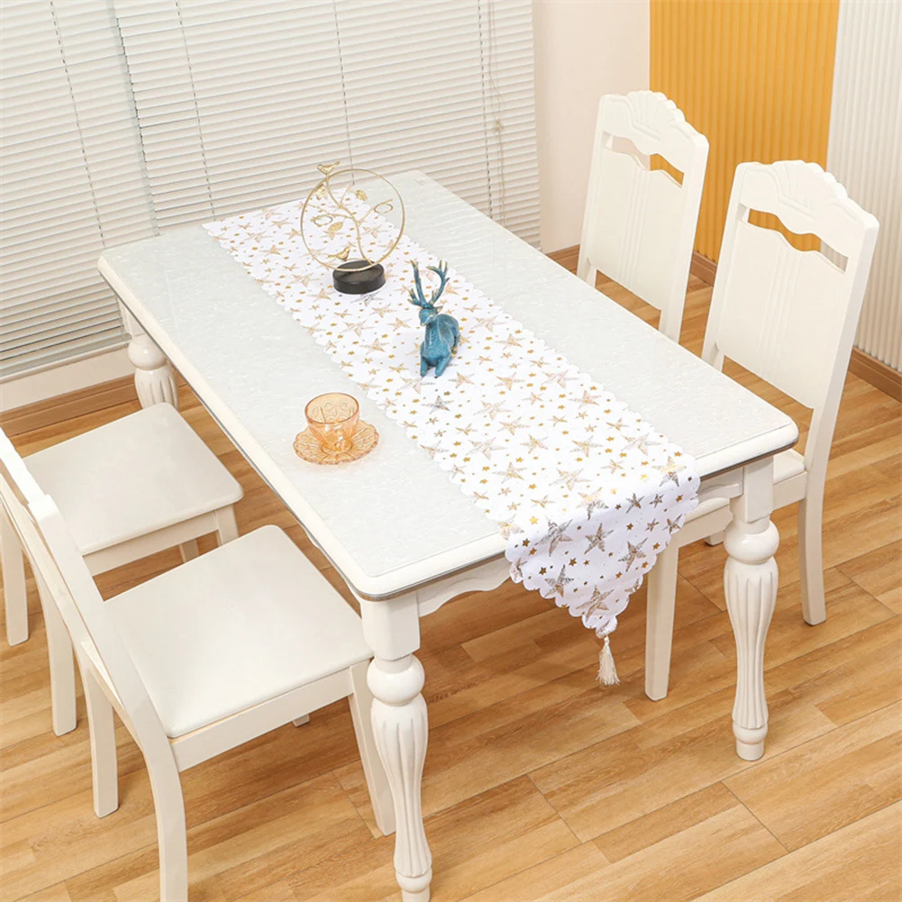 

Birthday Party Table Runner Table Runner Decor 1PCS Cotton Linen Golden Pentagram Golden Tree Red Pentagram Silver Tree