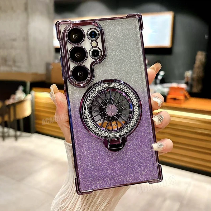 Чехол-держатель с вращающимся гироскопом S 24 25 22 чехол для Samsung Galaxy S24 S25 S23 S22 S21 S20 Fe