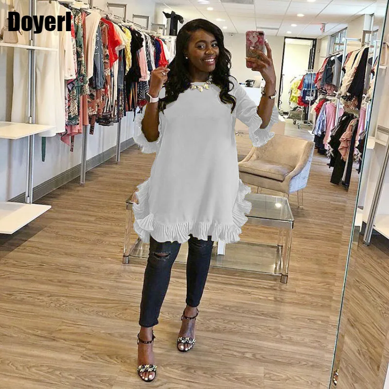 

Женское шифоновое платье с воланом, белое уличное платье с рукавом до локтя, повседневные летние платья 2022