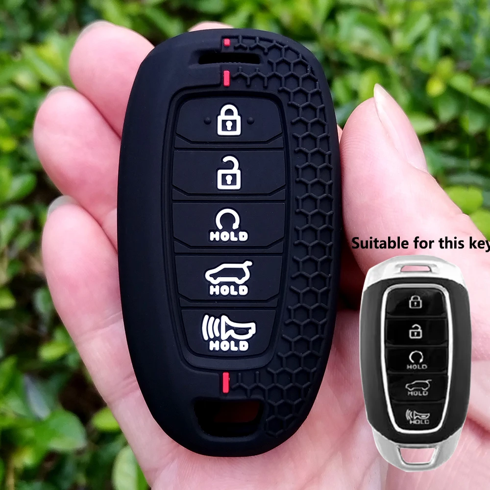 

Новый силиконовый чехол для ключей для Hyundai Palisade 2021, пульт дистанционного управления 2019 2020, 5 кнопок Ix35 Encino Verna Lafesta La Festa, чехол без ключа