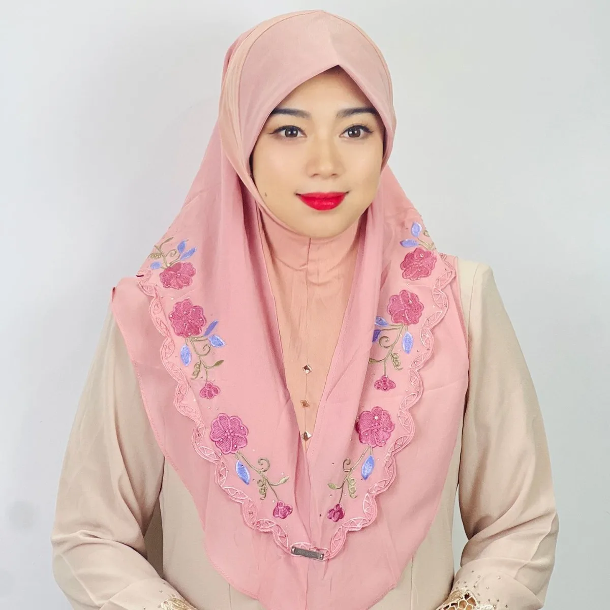 Ближний Восток с двойным цветком в этническом стиле разноцветный шифоновый