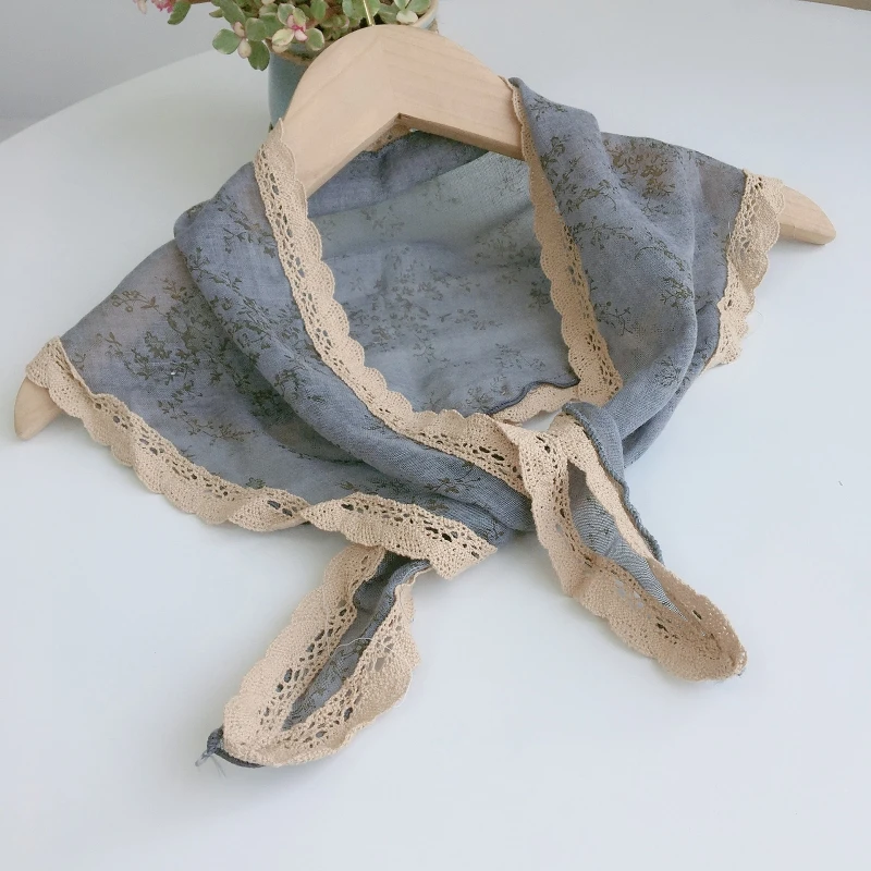 

Шарф для волос с милым принтом, Женская повязка на голову, треугольный шарф, банданы для волос, головной платок, платок для головной уборки, р...