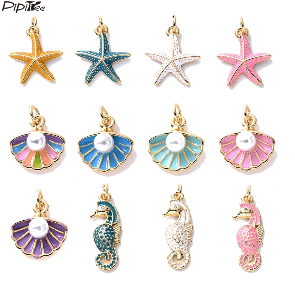 Ожерелье и серьги из меди в виде морской звезды |