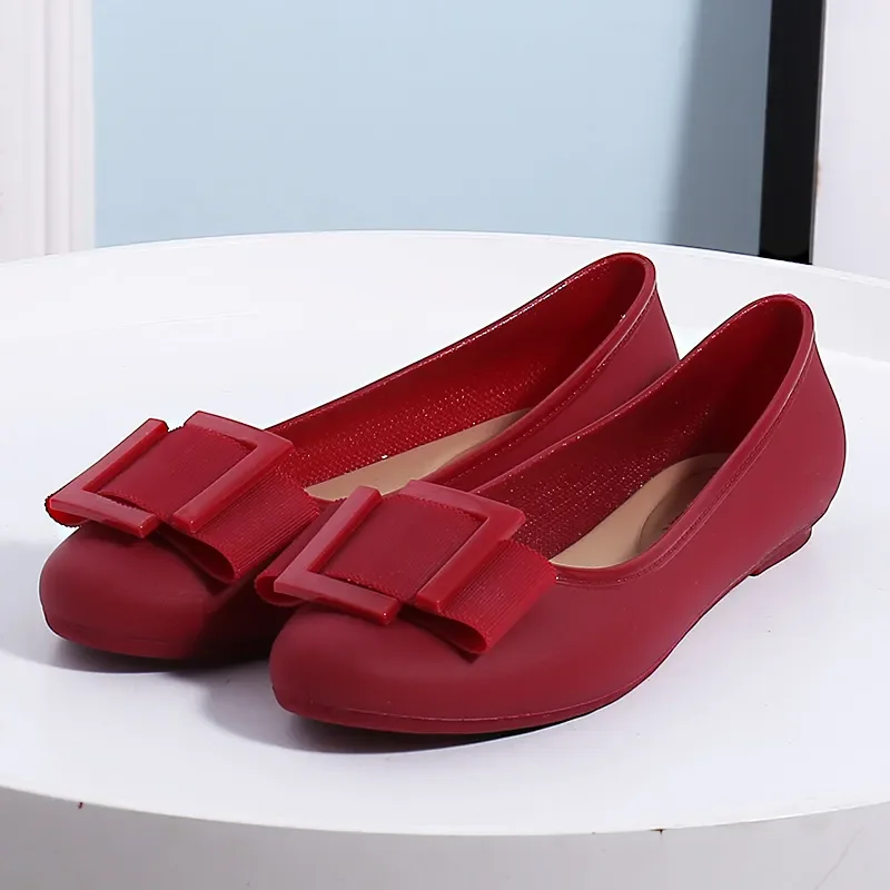 Zapatos de mujer женские милые весенние нескользящие пляжные резиновые туфли с круглым