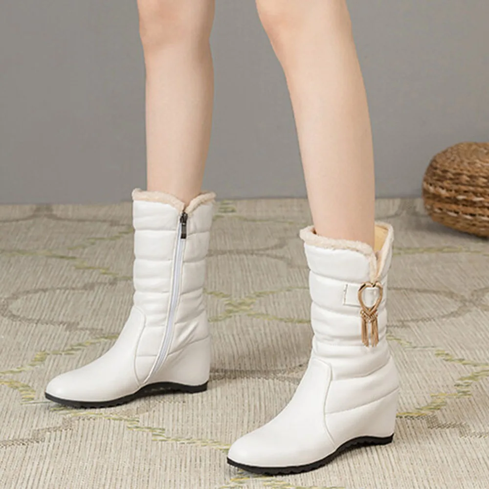 GIGIFOX/Новое зимнее поступление зимние ботильоны меховые плюшевые ботинки на