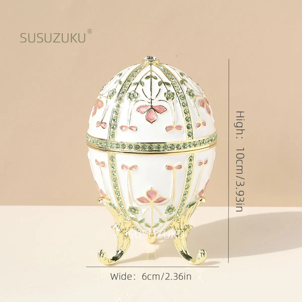 

1 шт., эмалированная коробка для украшений Faberge в виде яйца, шарнирный уникальный подарок для домашнего декора