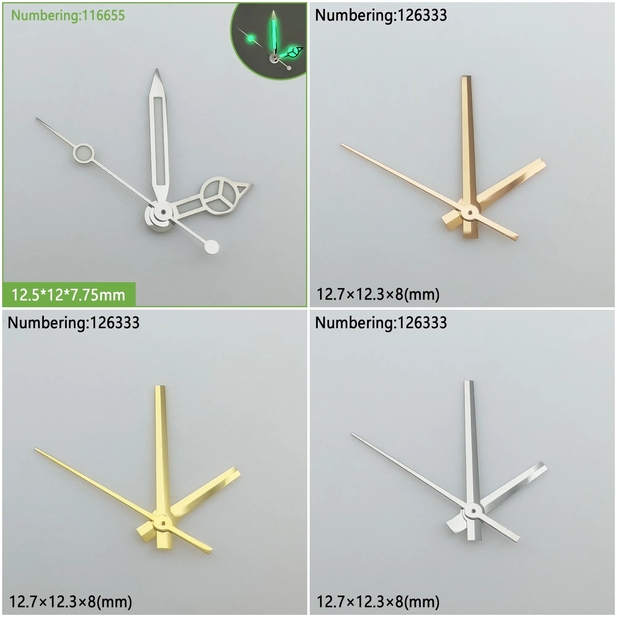

Watch Hands for 3135 Movement Hands Three Needles Green Luminous Pointers 126333 Series 116655 Series Repair Parts