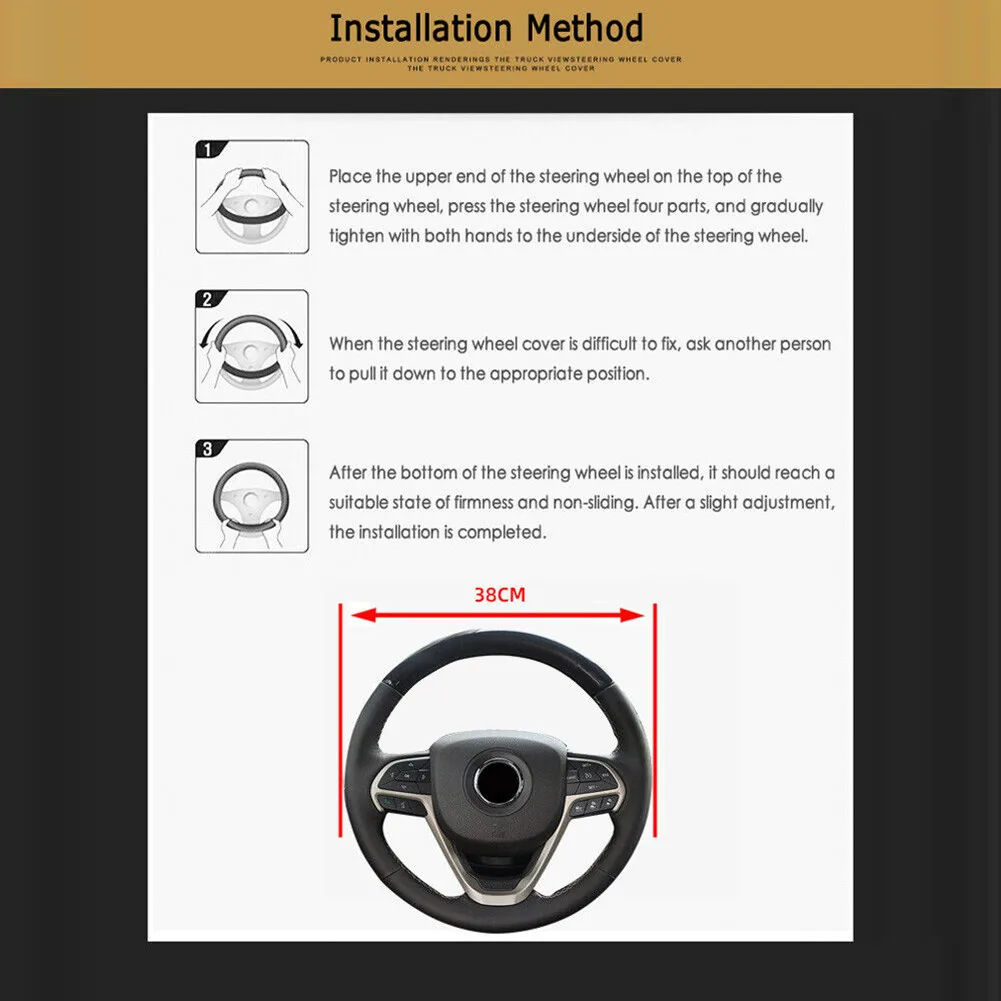 

1* Car Accessories Steering Wheel Cover Auto Breathable PU Leather Universal