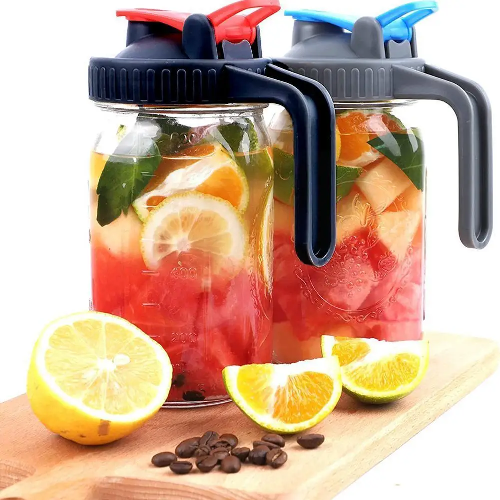 

4 шт., герметичные крышки для банок с широким горлом и ручкой, 86 мм