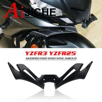 motorcycle wind flow fixing wing front fairing pneumatic lip cover fit for yamaha yzfr3 yzfr25 yzf r3 r25 2020 2021