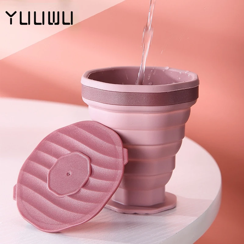 

220ml Folding Cup BPA FREE Food Grade Silicone Water Cup Travel Outdoor Camping Portable Telescopic Cup Coffee Cups Drinking Mug