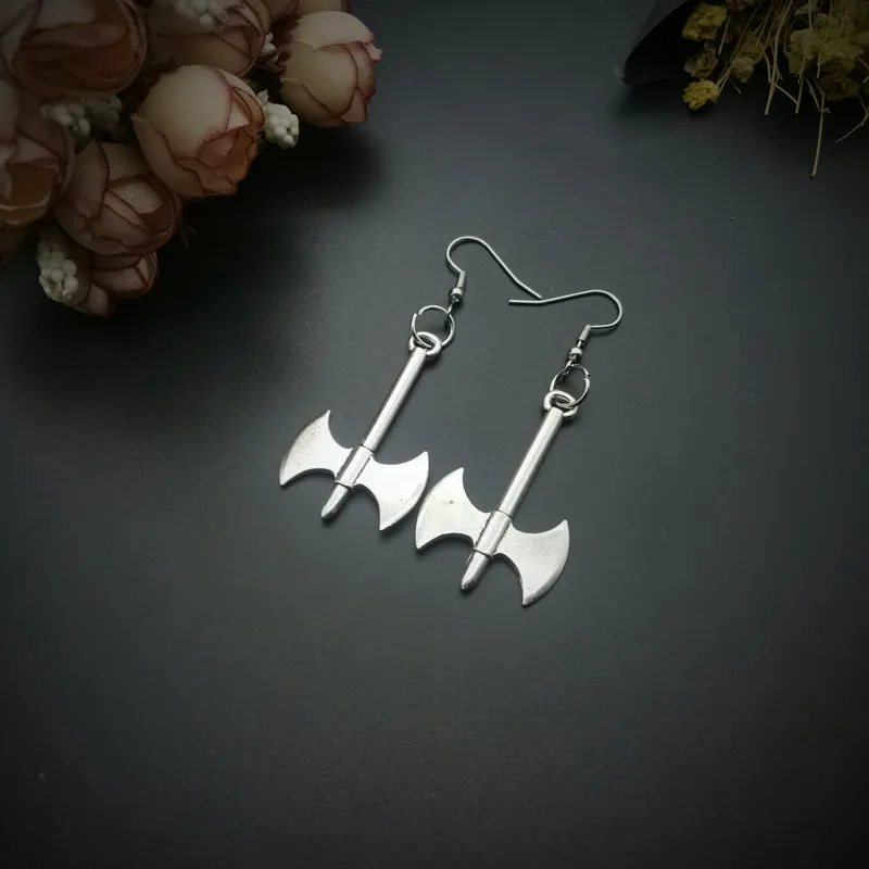 

New Products Hot Selling Fashion Trend Jewelry Simple Handmade Products Silver Big Axe Pendant Earring Jewelry