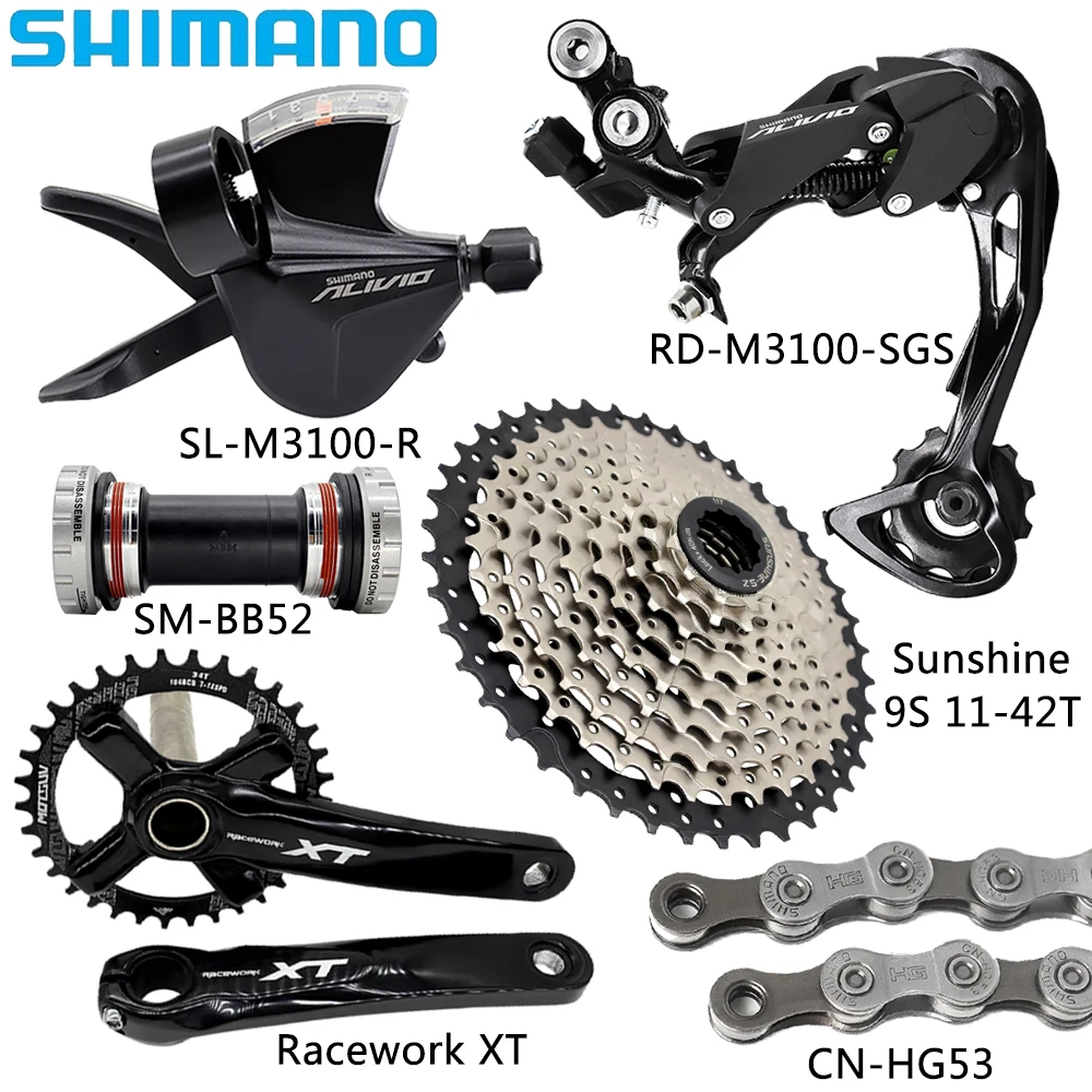 Переключатели скоростей SHIMANO AVILIO M3100 для горных велосипедов HG53 Chain Sunshine 11-42T/46T/50T
