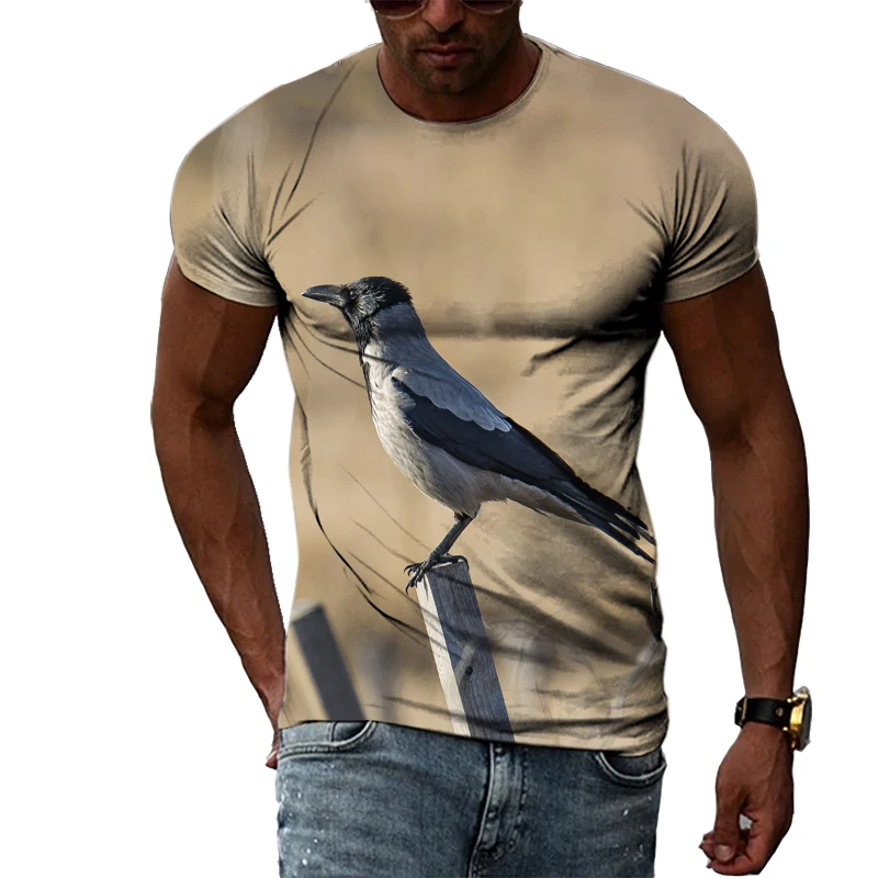 

Beautiful Bird Animal Pattern 3D Printed Men's t-shirt Summer Round Neck Short-sleeved Clothing Harajuku Street Style t-shirt