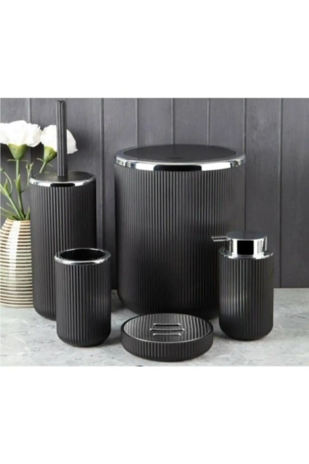 

Libone Silver 5 Pcs Bath Set Black 13166 Fma04760