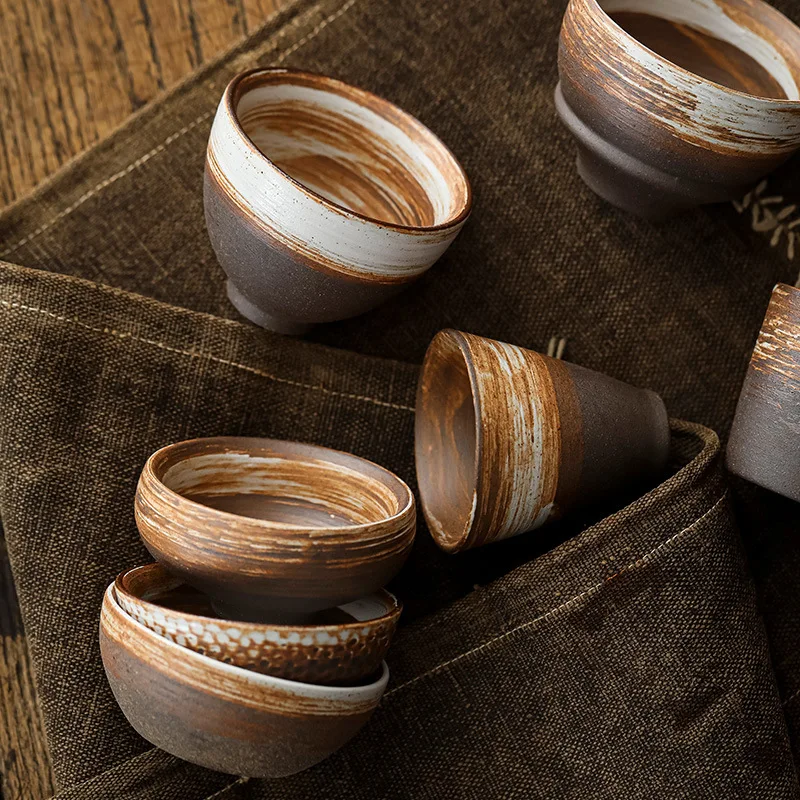

Japanese style handmade stoneware shadow White Tea Cup ceramic kung fu teacup High temperature reduction Tea bowl