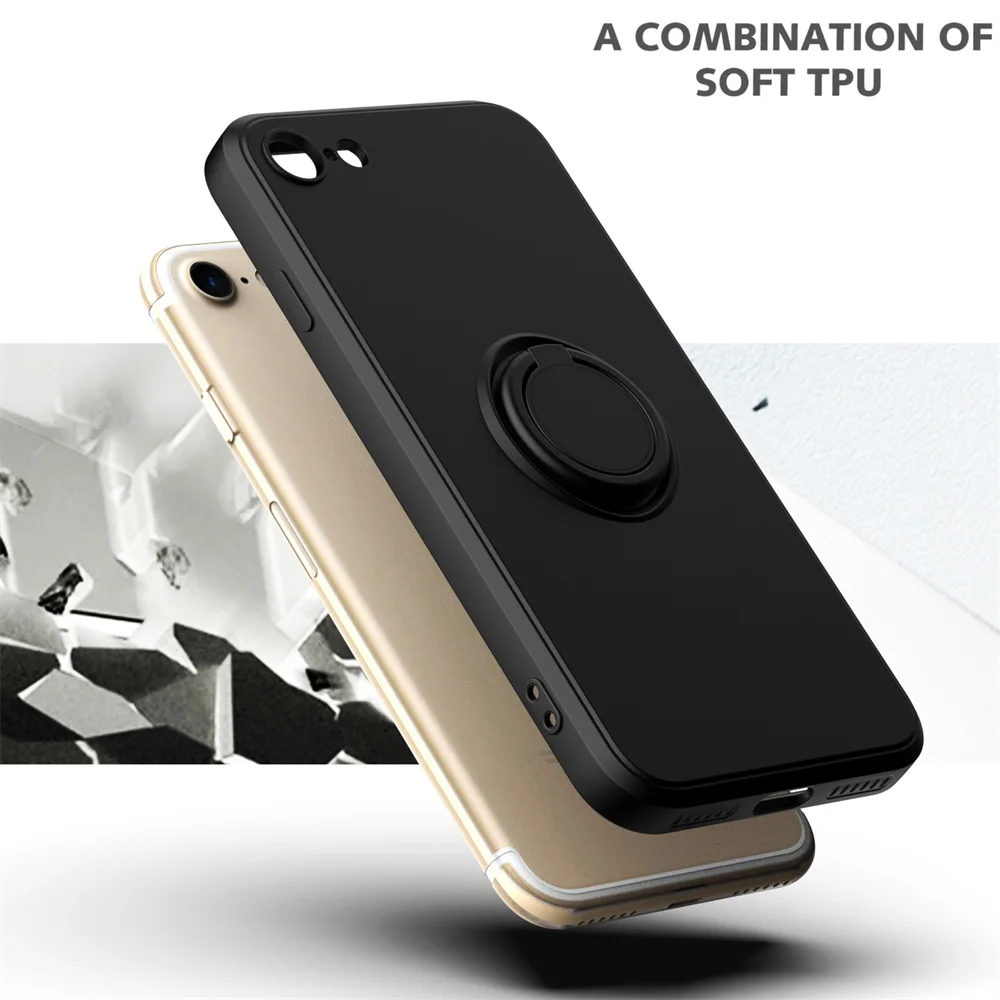 Роскошный чехол из жидкого силикона с магнитным кольцом-держателем для iPhone 16 Pro Max