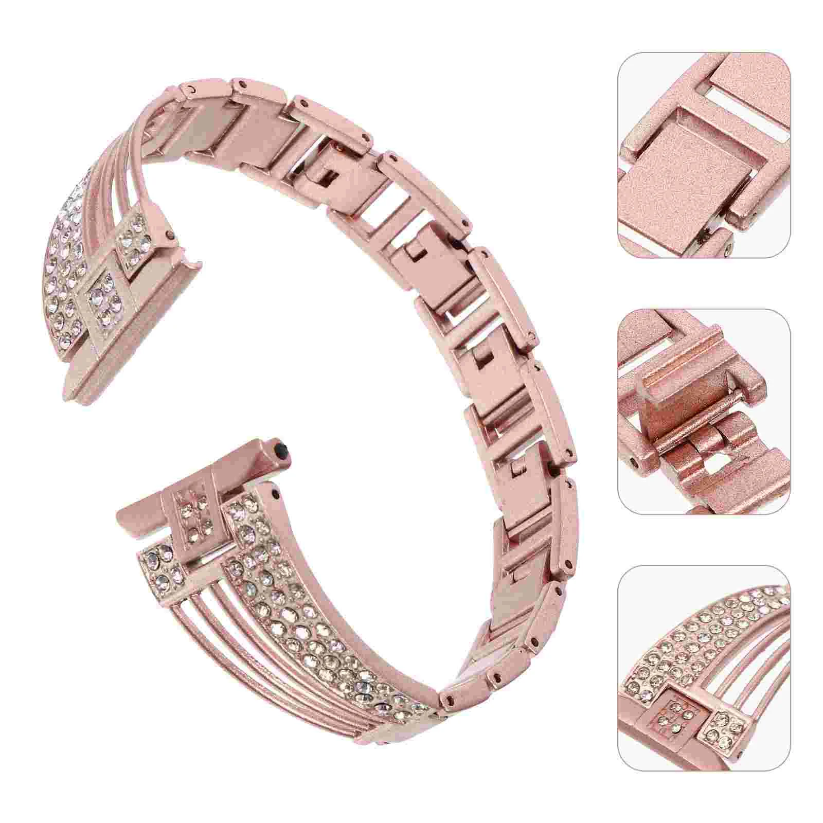 

Watch Band Diamond Strap Wristband Watchband Stainless Chain Bling Steel Fitting Bing Bangle Replacement Accessories Vintage