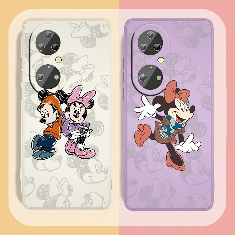 

Disney classic image Mickey Mouse For Huawei P50 P40 P30 P20 P Smart Pro Lite Z E 2017 5G Liquid Rope Phone Case Capa Cover