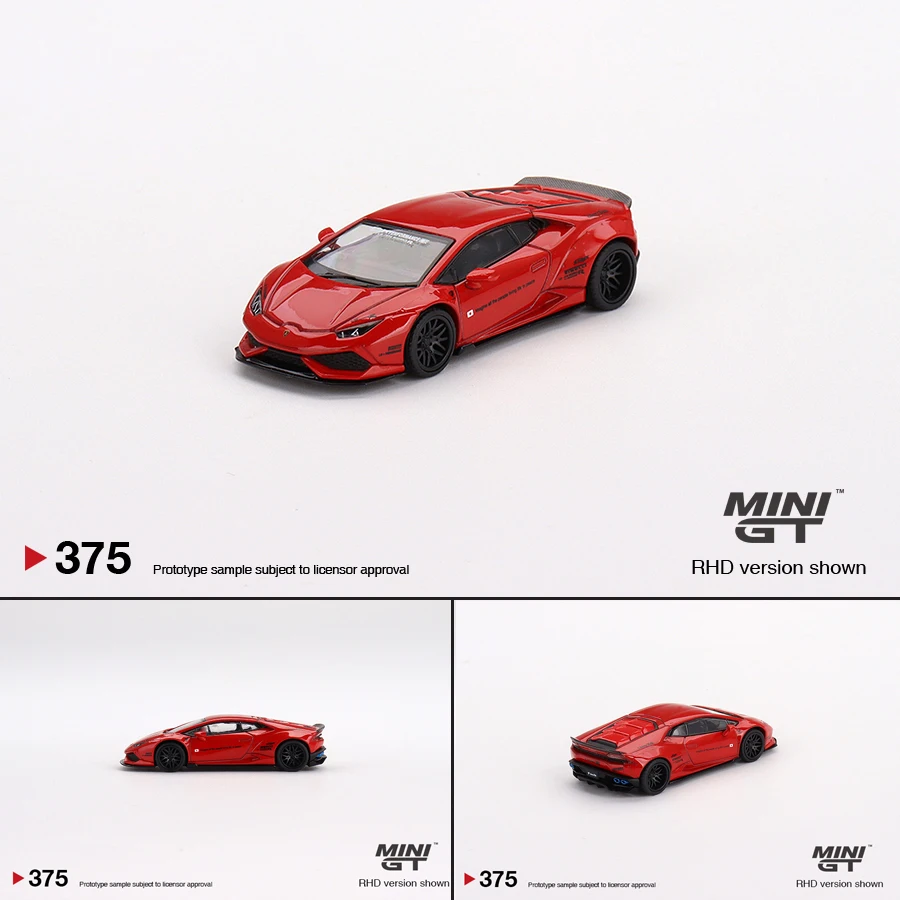 

MINI GT 1:64 модель автомобиля LB Huracan ver 2,0 фунтов супер-автомобиль из рабочего сплава-красный #375 LHD