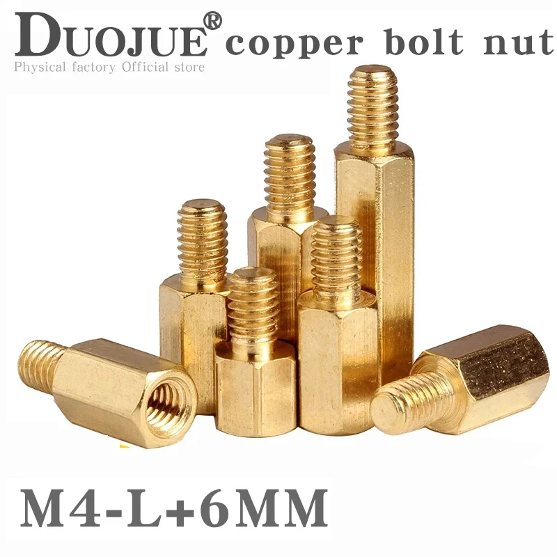 

2-15 PCS Hex Brass Standoff Spacer Screw M4*L+6 mm Hexagon Stud PCB Computer Male to Female Standoff Spacer